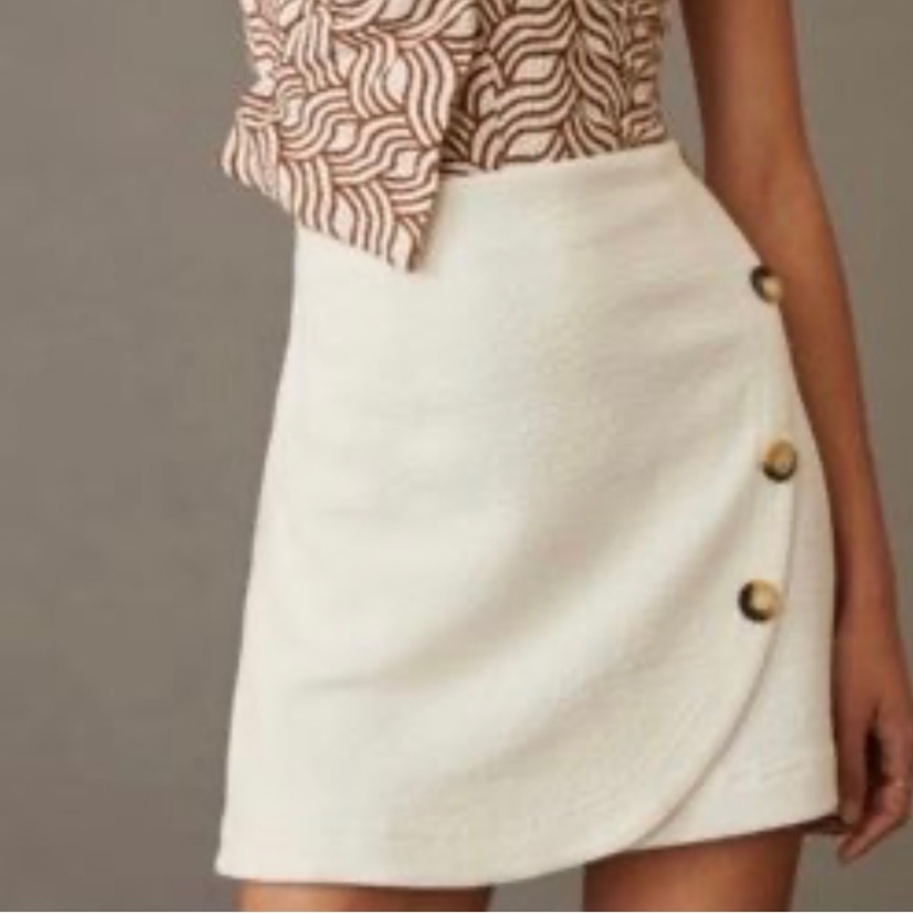 Anthropologie knit wrap mini skirt